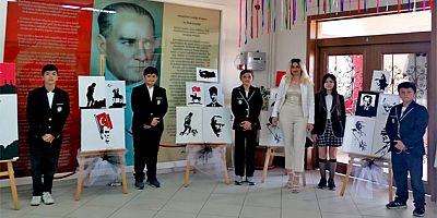 Çeşmeli öğrenciler, Atatürk sevgisini tuvale yansıttılar